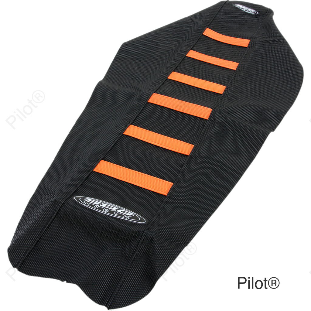 6-Ribbed Seat Cover - Orange Ribs/Black Top/Black Sides