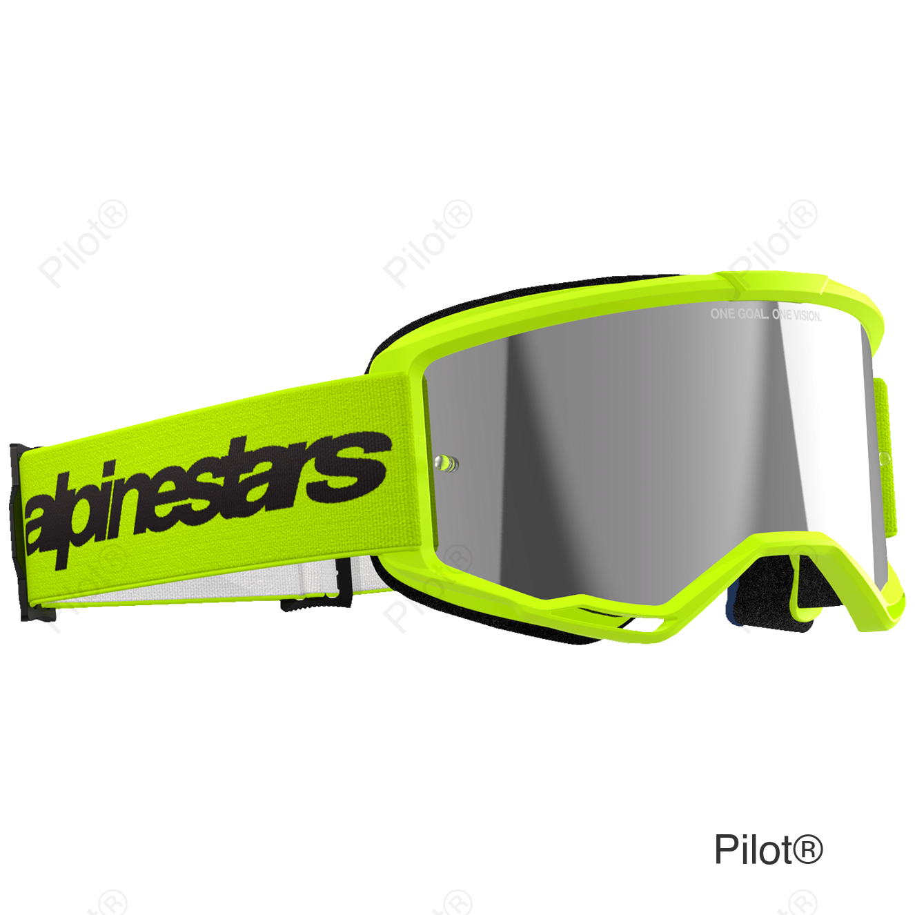 Vision 3 Goggle - Wordmark - Yellow Fluo - Silver Mirror