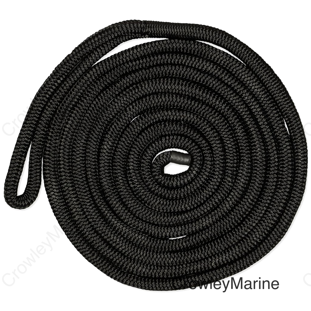 1/2IN-25FT DBLBRD CMP DOCKLINE BLK
