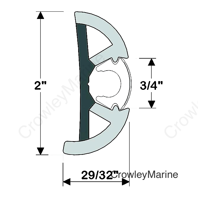 Taco V119990WCM802 Suproflex Rub Rail Kit, Medium, 80', White/Chrome