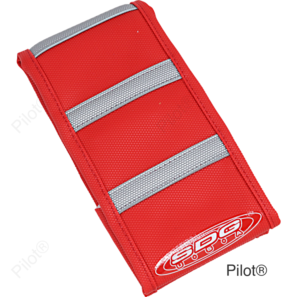 6-Ribbed Seat Cover - Grey Ribs/Red Top/Red Sides
