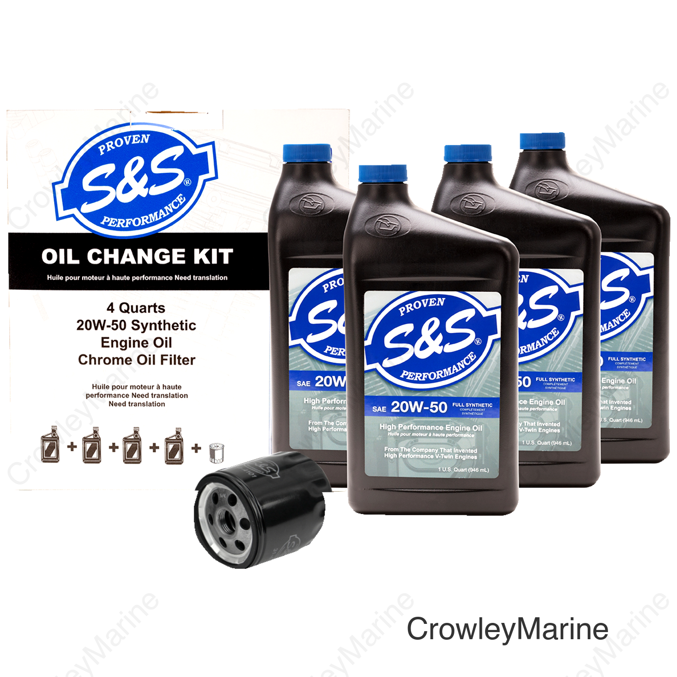 Oil Change Kit - Black Filter - M8 - 5 US quarts