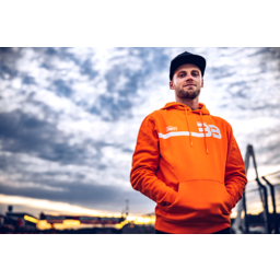 BB33 Pullover Kangaroo Pocket Hoodie - Orange - Large thumbnail-1