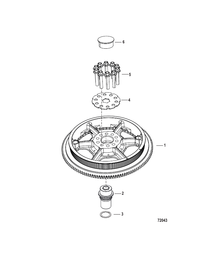 Serial Range Outboard 500 SeaPro (4-STROKE)(7.6L)(V12) - 3B060047 & Up - Flywheel
