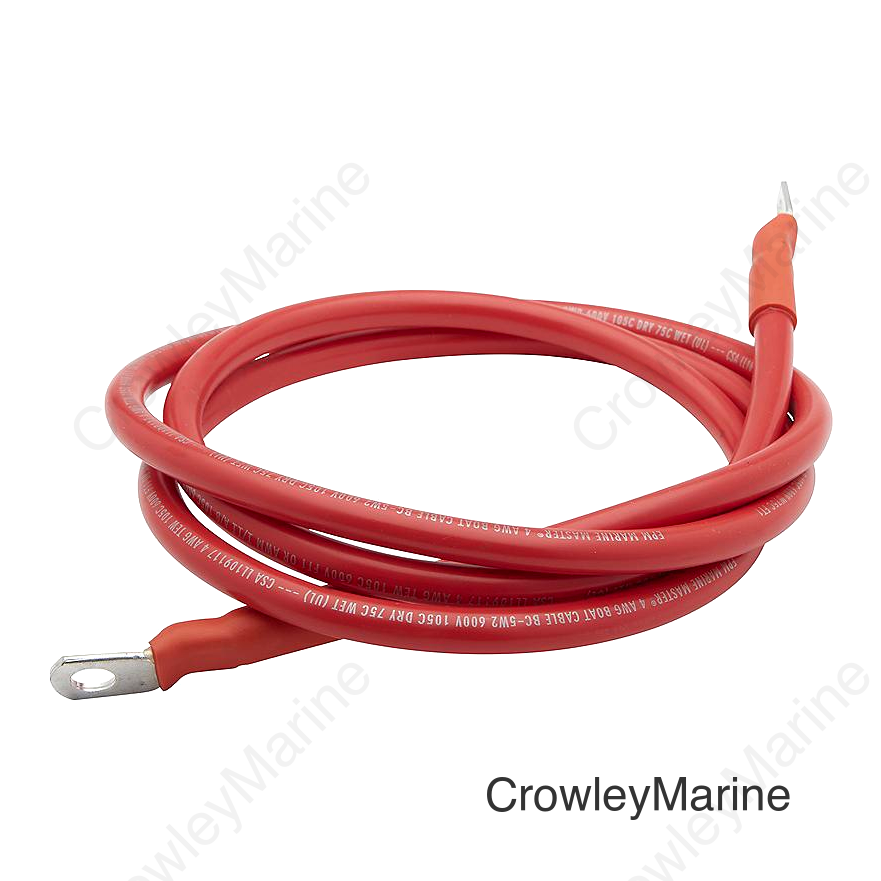 Seachoice 4 AWG Marine Grade Cable, Red, 6 Ft.