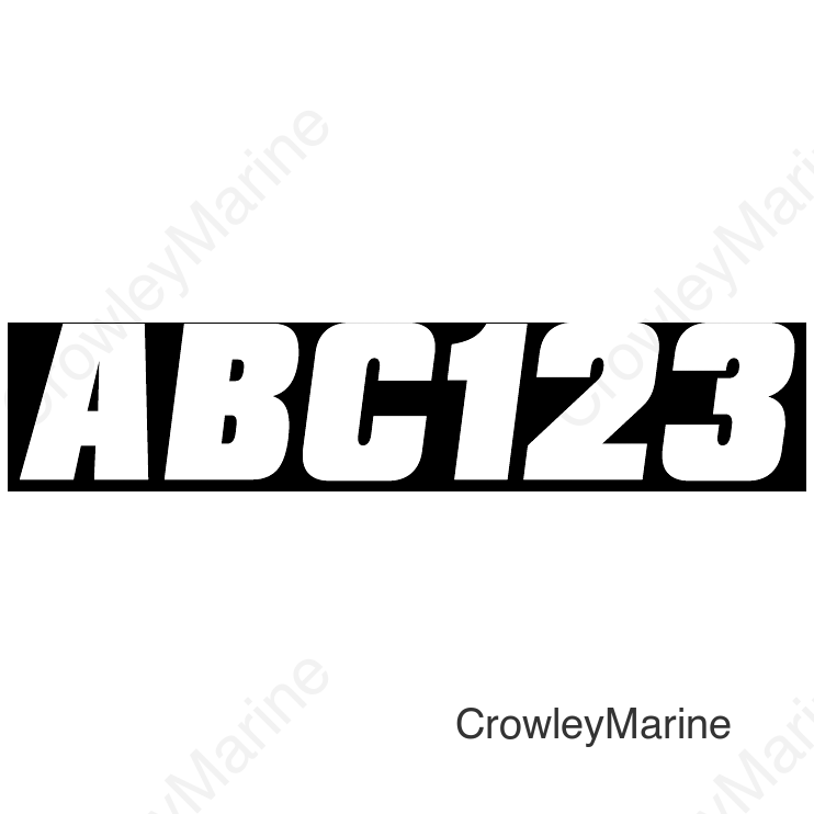 Hardline Snowmobile Lettering Registration Kit 2 in. - 500 Solid White/