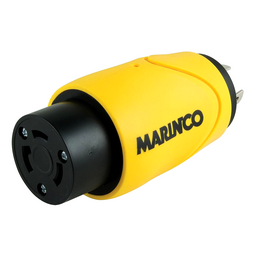 Marinco S30-30 (Old 84A) Straight Adapter Dock Side Male 20A/125V Locking to Boat Side Female 30A/125V Locking thumbnail-1