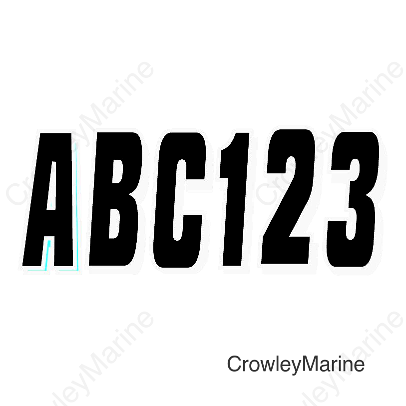 Hardline Series 320 Registration Kit, Solid Color Block Font With Drop Shadow (Includes 4 Sets of 3" A-Z, 0-9), Black/Silver