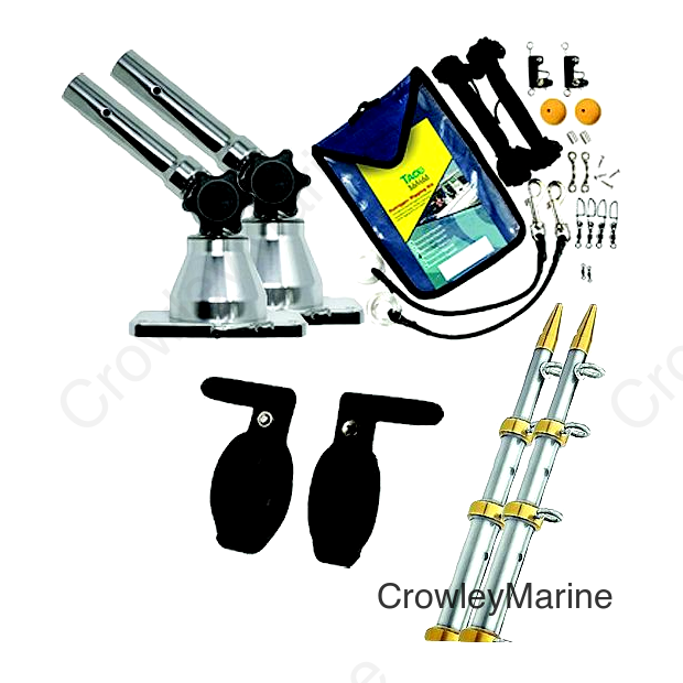 Taco GS170SILGDKIT Grand Slam 170 Outrigger Kit, Silver/Gold