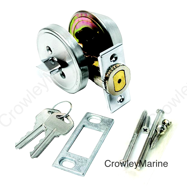 Valterra L32CS3008 Stainless Steel 3 Way Universal Single Cylinder RV Lock Unlock Deadbolt