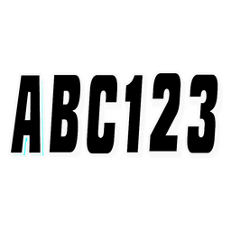 Hardline Series 320 Registration Kit, Solid Color Block Font With Drop Shadow (Includes 4 Sets of 3" A-Z, 0-9), Black/Silver thumbnail-0