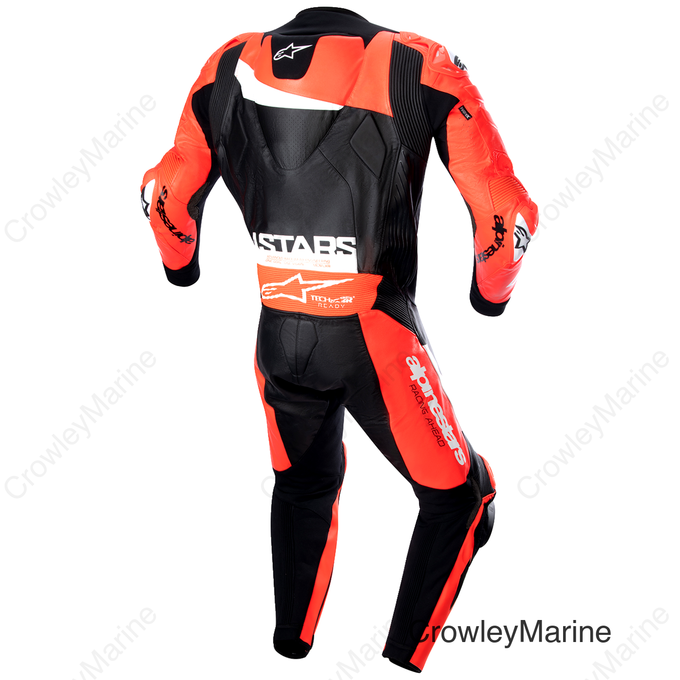 GP Plus v4 Leather Suit - Black/Red Fluo/White - US 40 / EU 50