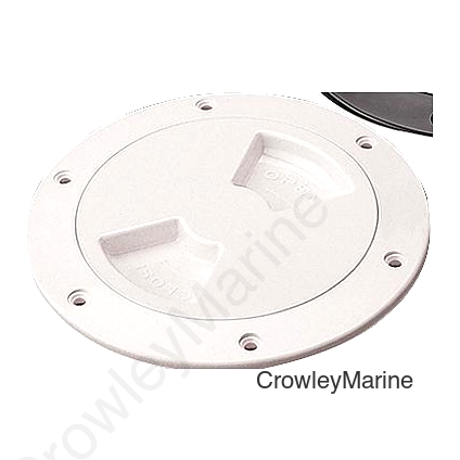 Seadog 3361401, Smooth Finish Quarter-Turn Deck Plate,White,, A:4-1/2" , B:6-1/8", C:4-1/2", D:5-3/8