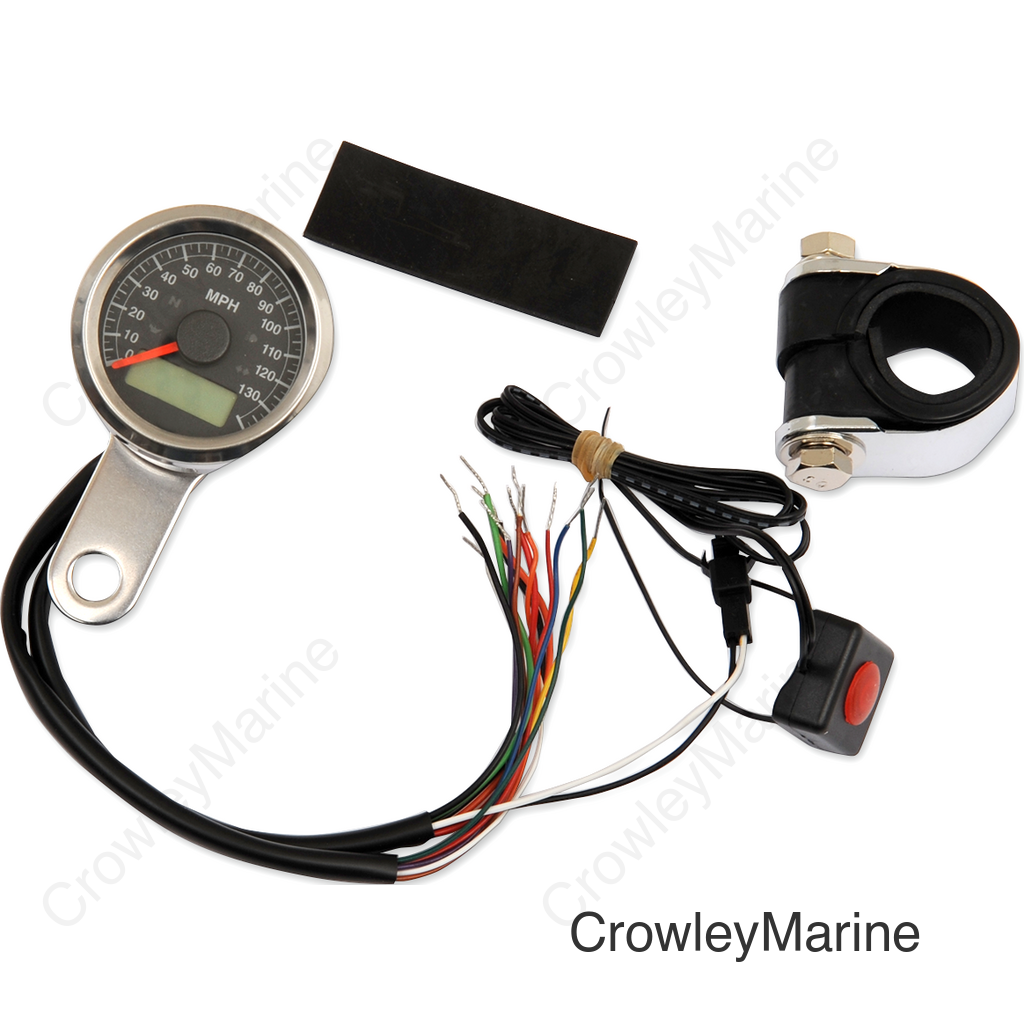 SPEEDO W/4LTS MPH SS/BLK