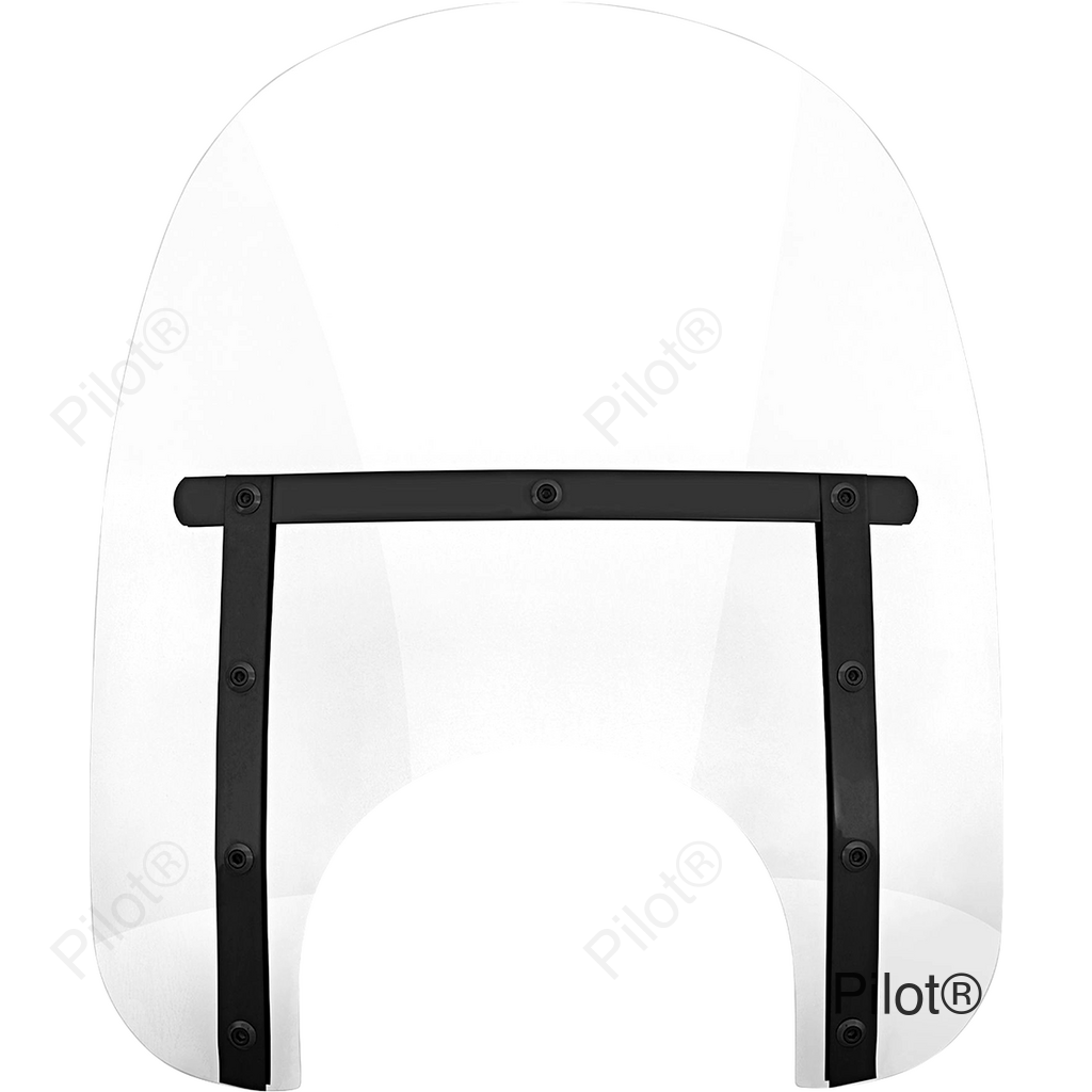 Memphis Slim Windshield - 15" - 9" Headlight Cutout - Clear