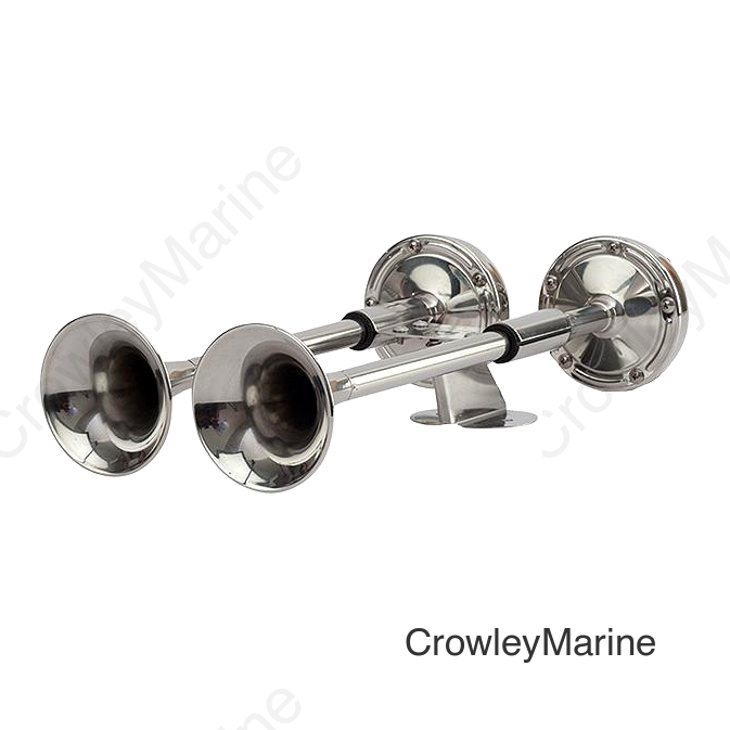SeaDog 431620 Compact 7 Amp 112 DB 12V Dual 16" Trumpet Horn | Stamped 304 Stainless