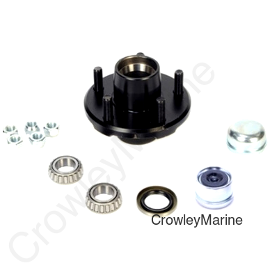 Boxed Hub Kit, GVH34822545 L44643 Bearings, Seal, Cap, Nuts, 5 1/2" Diameter Hub Flange, Painted, BT8 1" Spindle, 1000lb Capacity, Fits Dexter 2200lb Axles (106216)