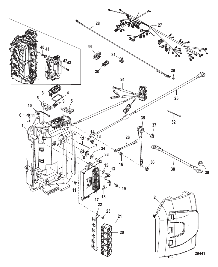 Serial Range Outboard 135 VERADO (4-STROKE)(4 CYL.) - 1B517159 THRU 2B576734 - Electrical Box Components