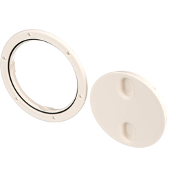 Seachoice Twist 'N' Lock Marine Boat Deck Plate, White Finish, Up to 6-1/2 In. thumbnail-1