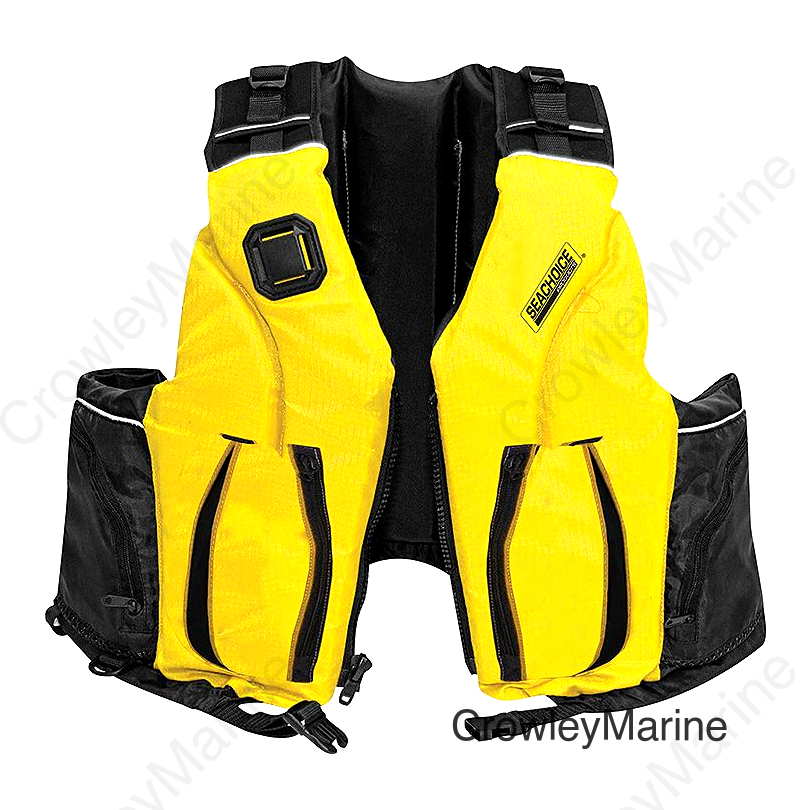 Seachoice 85973 Adult Dual Size Canoe/Kayak PFD, Yellow/Black, S/M