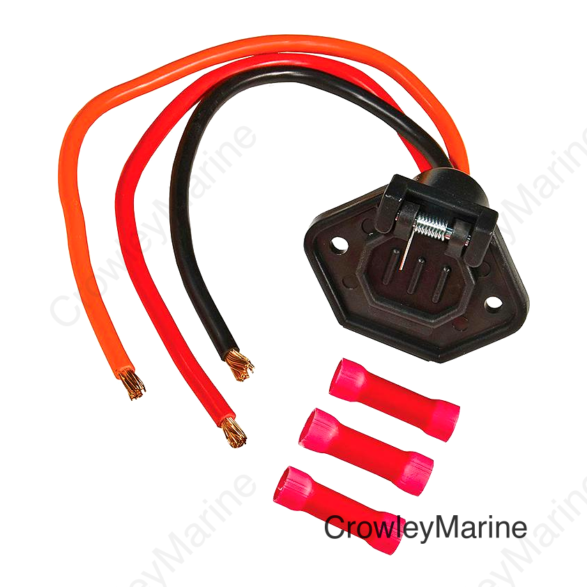Male Boat SideTrolling Motor Plug 8Ga 24V 3 Wire