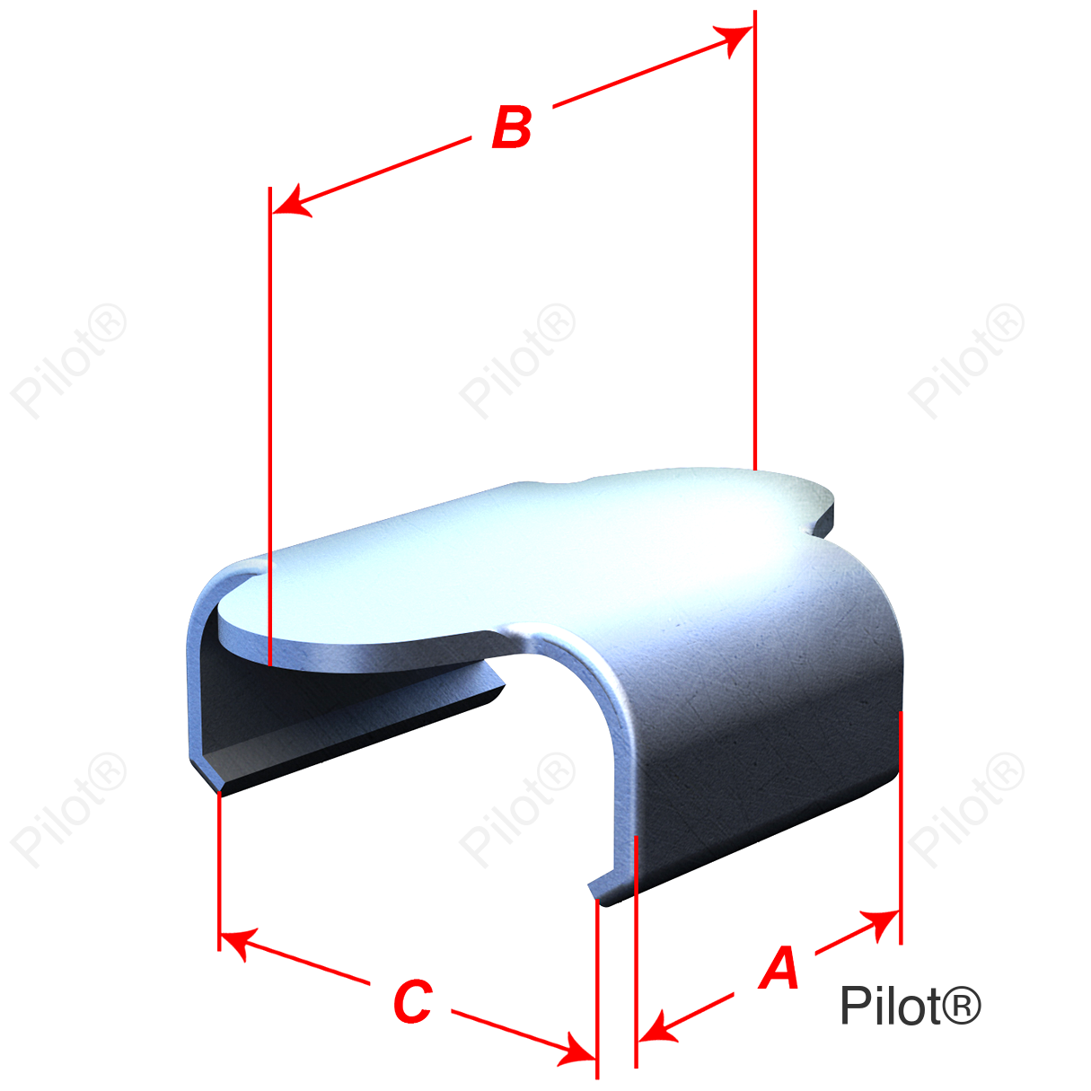 Flat Track Clips - 1.640" Total Length - 10 Pack