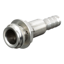 Seachoice Mega-Flow Dripless Thru Hull Fitting, 316 Stainless Steel, Fits 5/8 in. Hose, 1-1/2 in. Max. Hull thumbnail-1