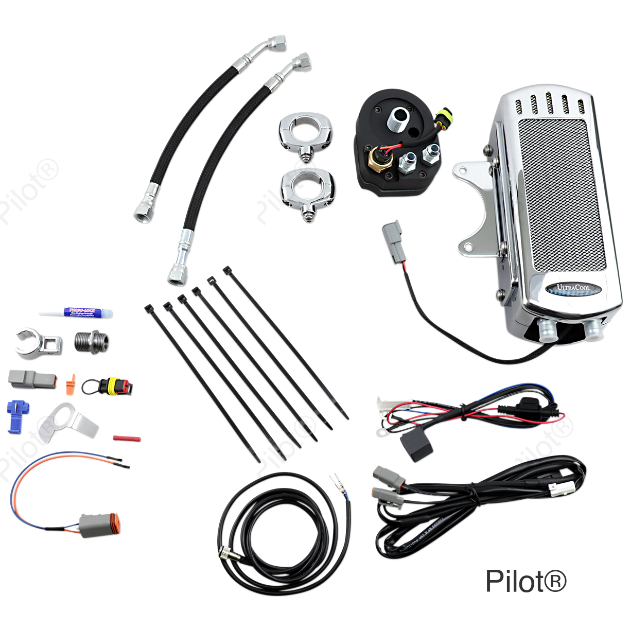 Side Mount Oil Cooler Kit - Chrome - FXR/Touring