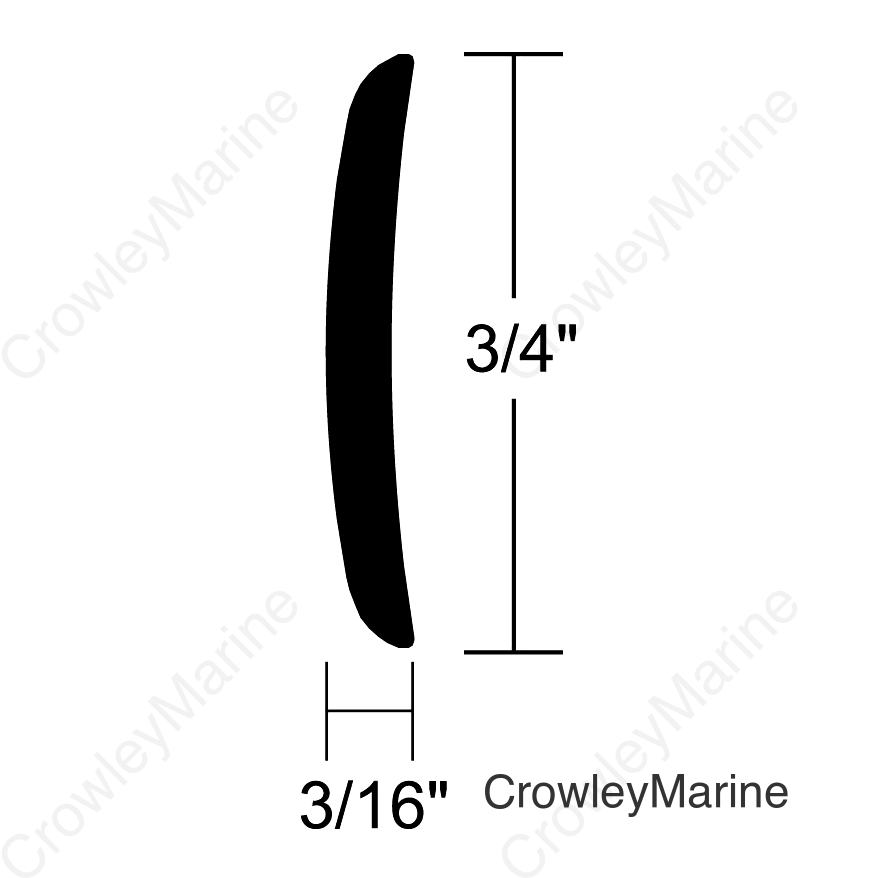 Taco A510104TAL12DA Alum Edge Trim 3/16 X 3/4