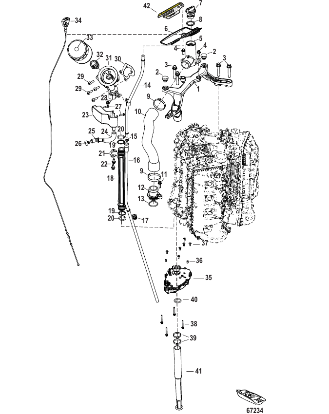 Serial Range Outboard 250R Racing (4-STROKE)(4.6L)(V8) - 1E080500 & Up - Oil System