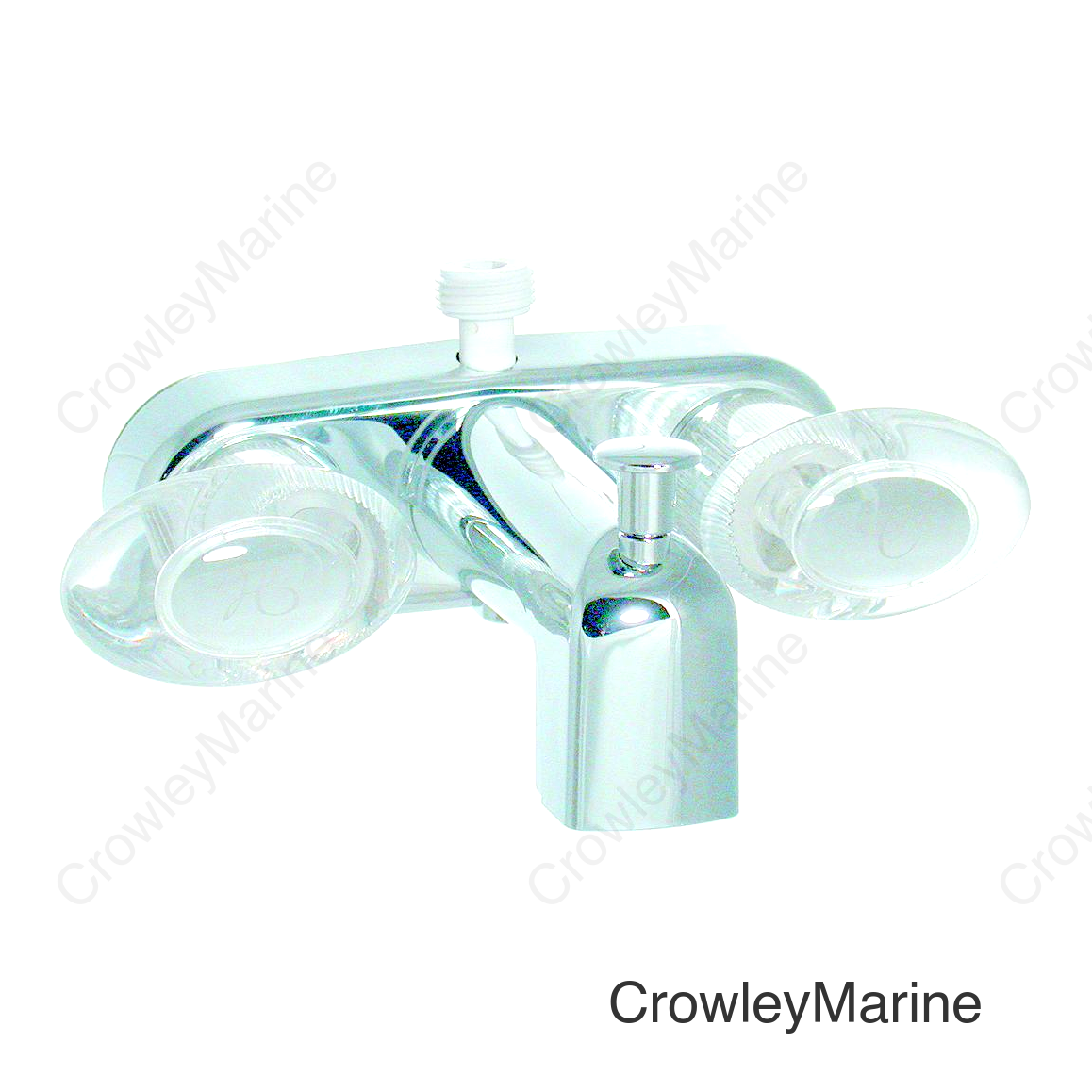 Valterra PF223361 Catalina Two Handle RV Tub Diverter Faucet, Chrome w/Clear Handles