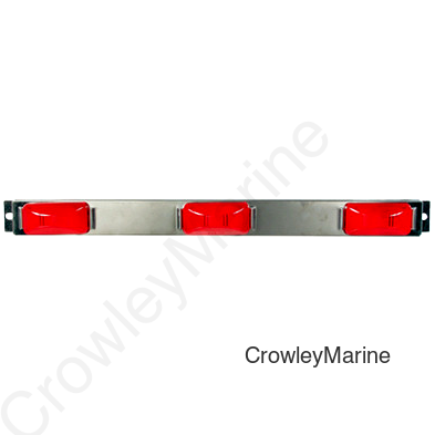 Optronics Incandescent Red ID Bar Light - Stainless Steel Base, Surface Mount, Waterproof, PC Rated, Hard Wired, Over 80" (429515)