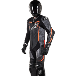 GP Plus v2 Camo 1-Piece Leather Suit - Black/Charcoal/Red Fluorescent - US 44 / EU 54 thumbnail-2