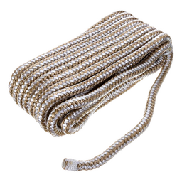 Seachoice Double-Braid Nylon Dock Line w/ Eye Splice, Pre-Shrunk, Heat Stabilized, 3/8 In. X 20 Ft., Gold White thumbnail-0