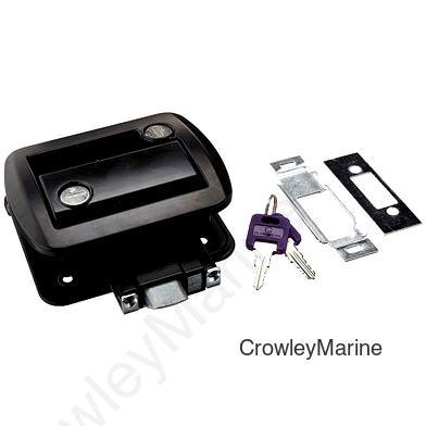 GLOBAL TRAVEL TRAILER LOCK W/KEYS - BLACK (RV0000119)