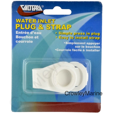 WATER INLET PLUG, 3/4", WITH STRAP, WHITE, PKGD (RV0000574)