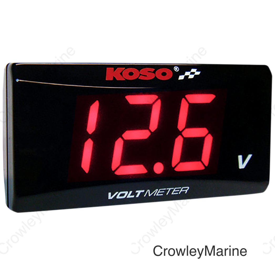 Super Slim Volt Meter - Red Digits - 2.22" W x 1.06" H x 0.43" D