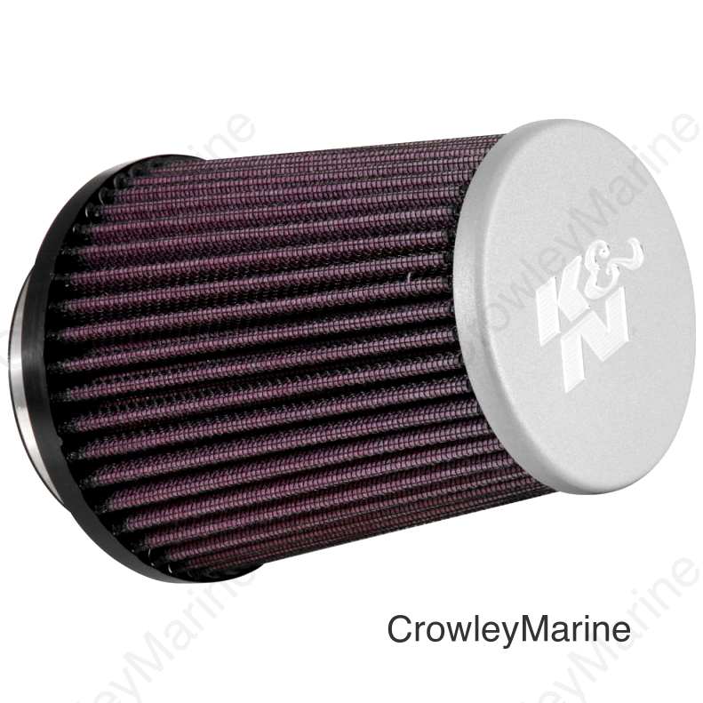 K&N Universal Rubber Filter 3in Flg 4-1/2inch OD B / 2-1/4inch H - Silver Top