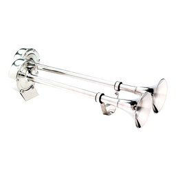 Seachoice Stainless Steel Dual Trumpet Horn, Vibration-Free Mounting Pad, 20-3/4 in. Long, 12V thumbnail-5