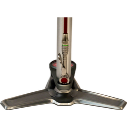 Silca Superpista Ultimate 'Hiro' Edition Floor Pump - 160psi Stainless Steel Red Hose with Hiro V2 Chuck Silver