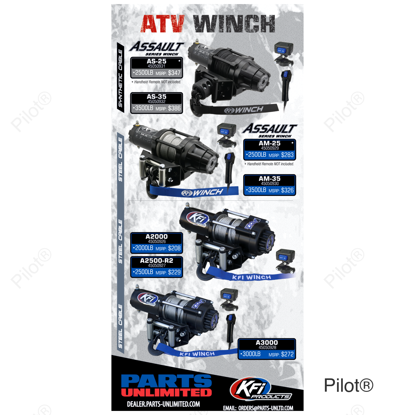 A2500-R2 ATV Winch - 2500 lb - Steel Cable
