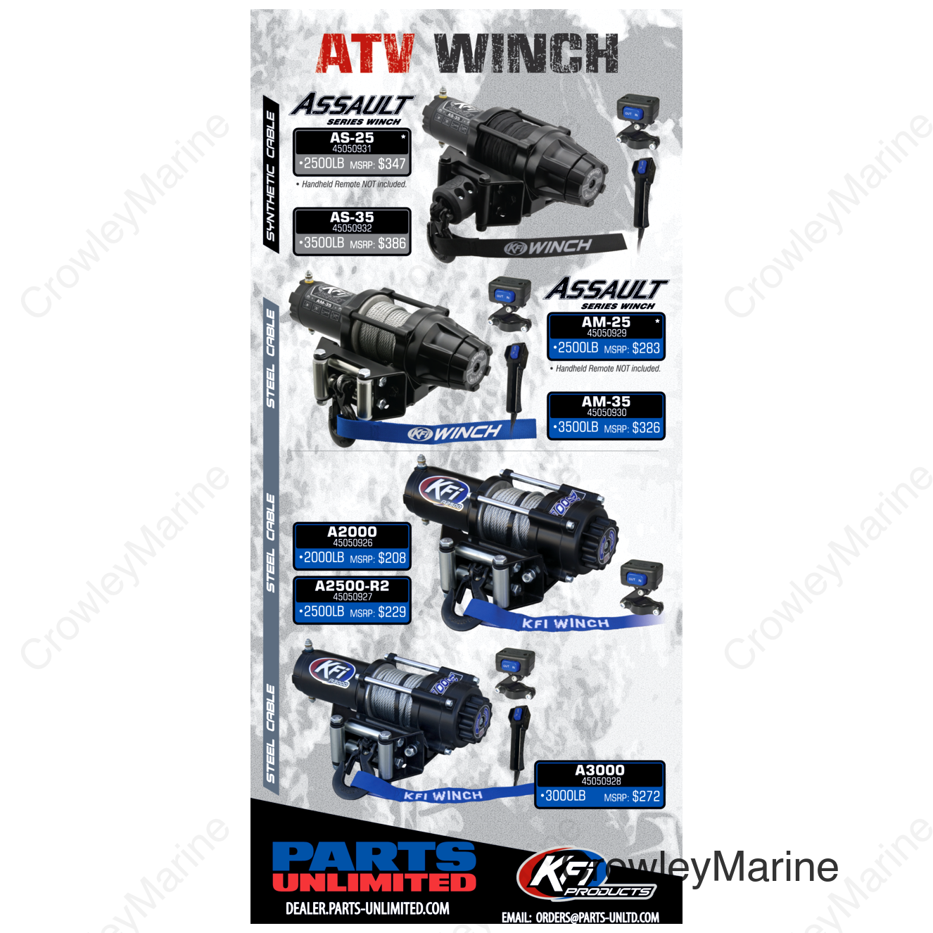 AM-35 Assault Winch - 3500 Lb - Steel Cable