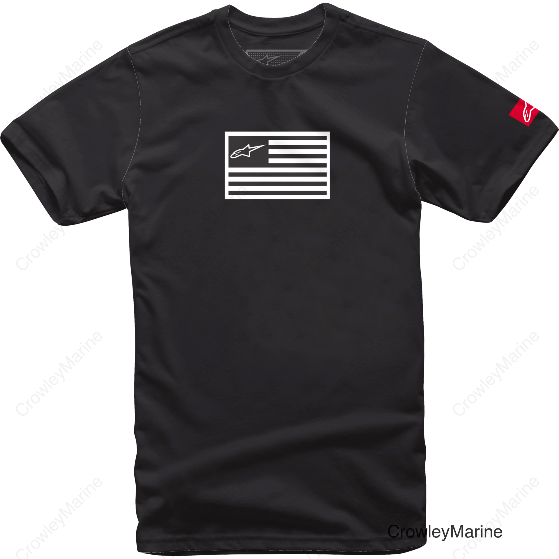 FLAGGED TEE BLACK SM