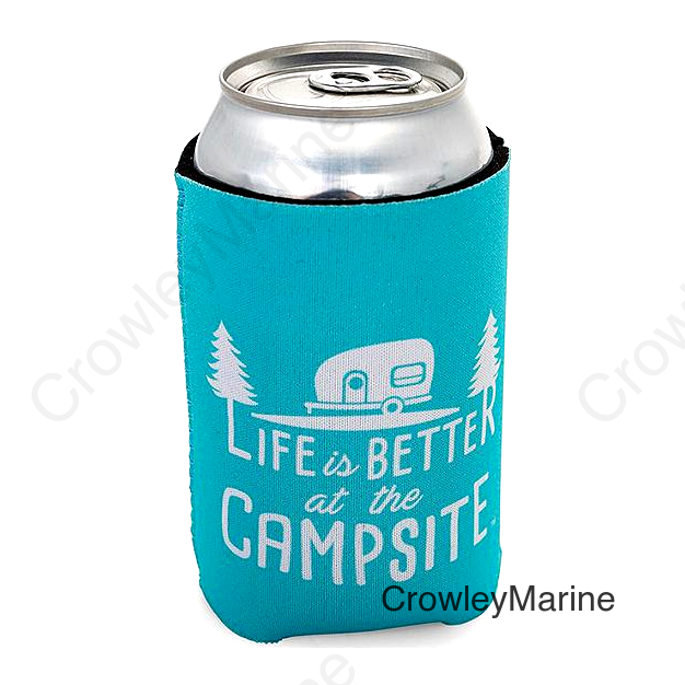 Camco 53249 Life Is Better At The Campsite Can Holder, Teal, Better At Campsite