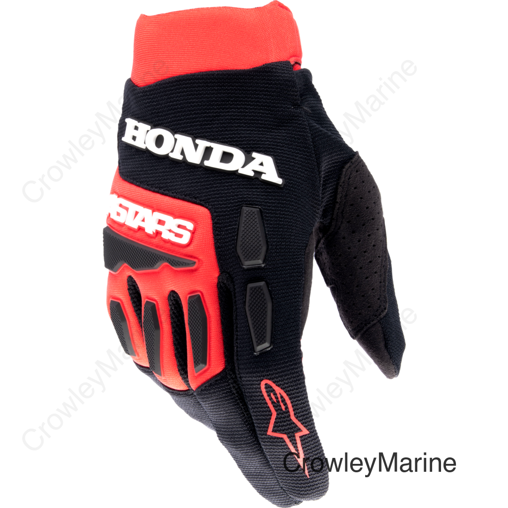 HONDA FULL BORE GLOVES BRIGHT RED/BLACK 4X
