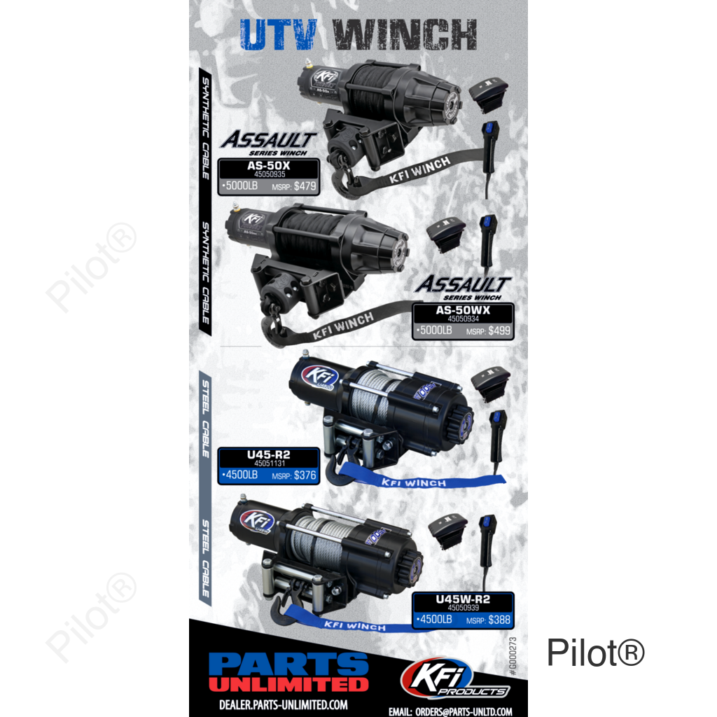 AS-50WX Assault Winch - 5000 lb - Synthetic Cable - Wide