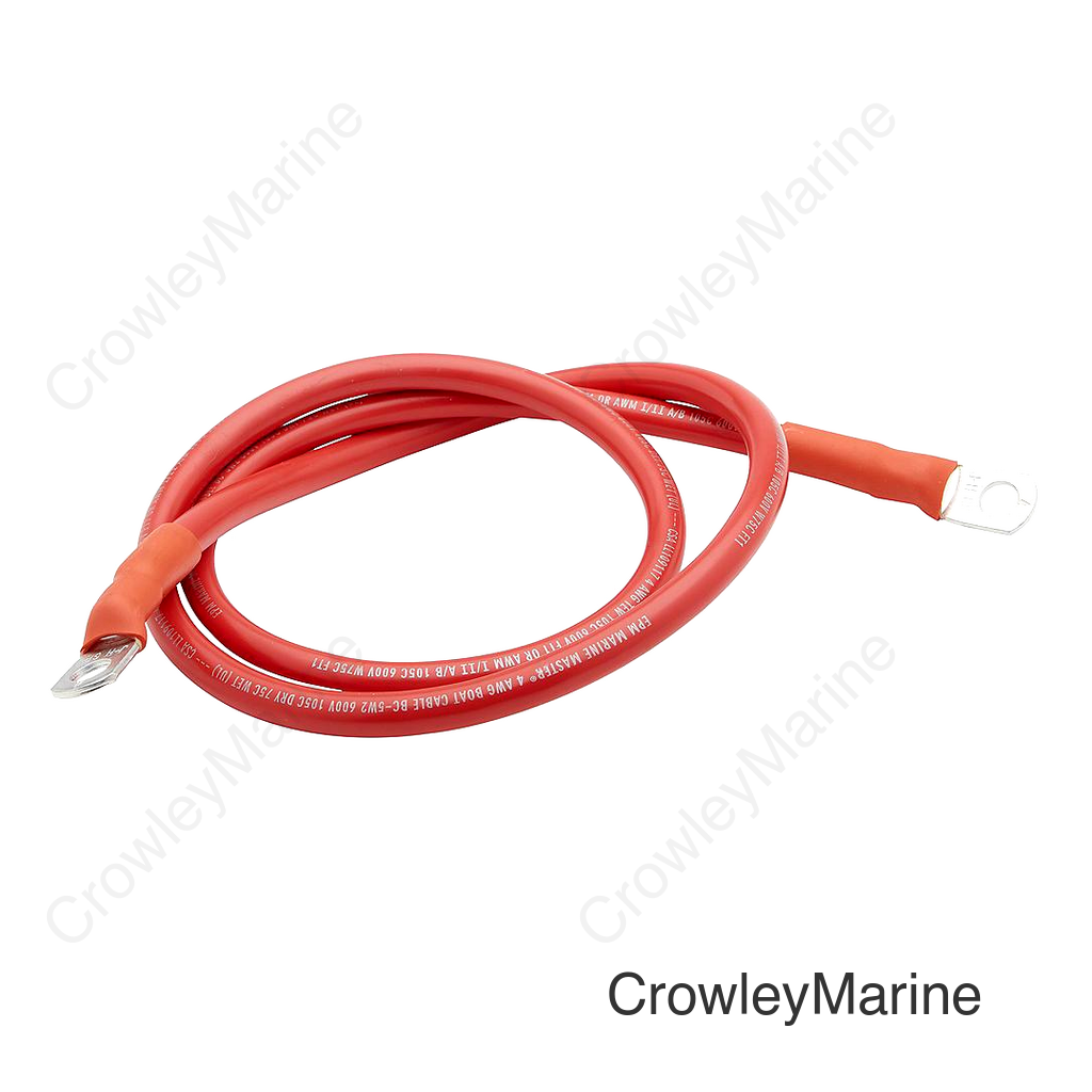 Seachoice 4 AWG Marine Grade Cable, Red, 4 Ft.