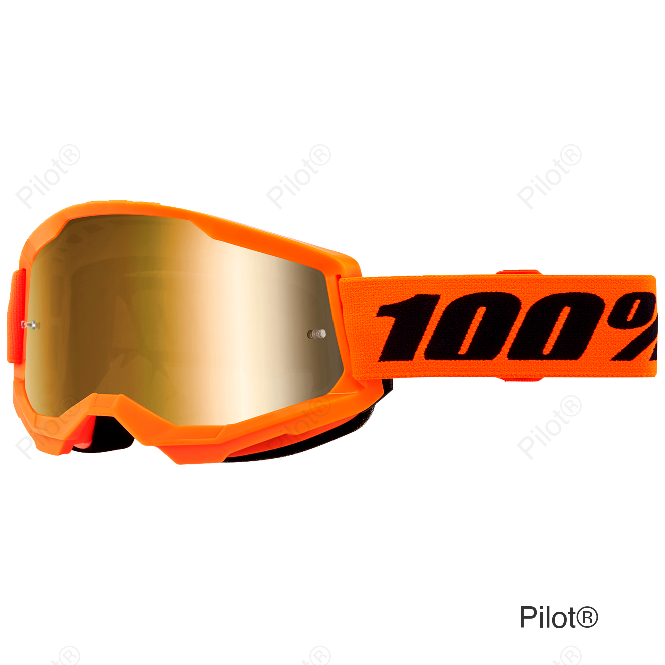 Strata 2 Goggle - Neon Orange - True Gold Mirror