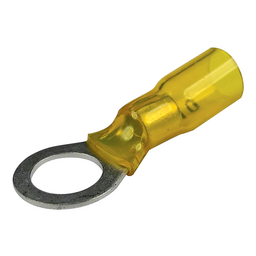 Seachoice 3-to-1 Heat Shrink Ring Terminal, Marine Grade Heat-Shrinkable Ring Terminals, Yellow, Pack of 25, Fits 3/8 in. Stud, 12-10 Wire Range thumbnail-5