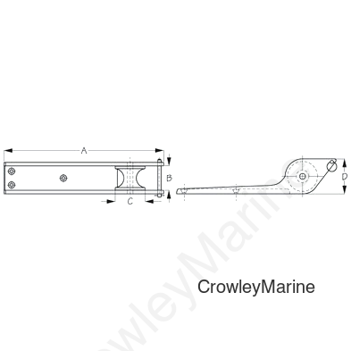 Stainless Steel BOW ROLLER - LONG (328050L)
